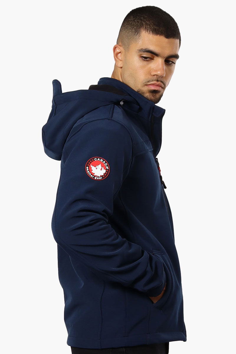 Canada Weather Gear Hooded Fleece Lined Lightweight Jacket - Navy - Mens Lightweight Jackets - Canada Weather Gear