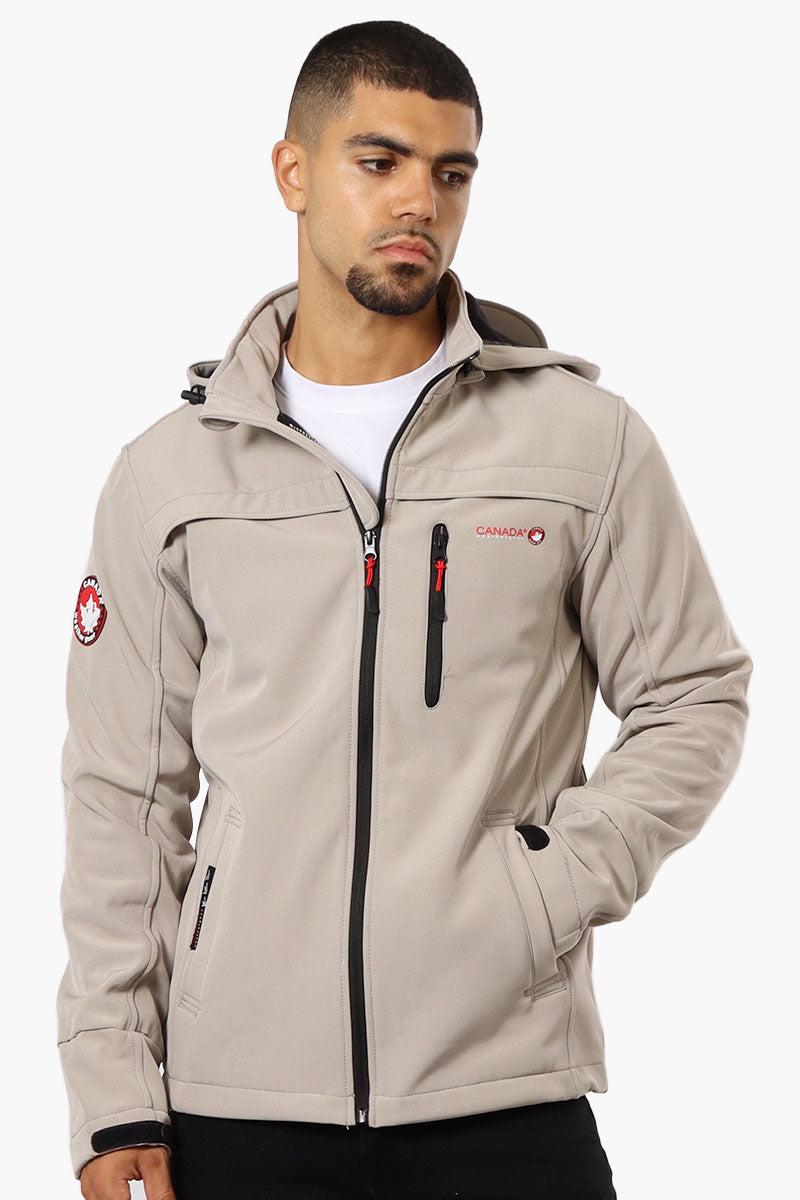 Canada Weather Gear Hooded Fleece Lined Lightweight Jacket - Stone - Mens Lightweight Jackets - Canada Weather Gear