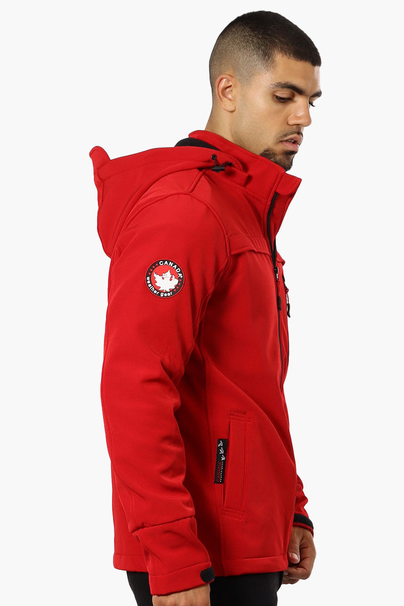 Canada Weather Gear Hooded Fleece Lined Lightweight Jacket - Red - Mens Lightweight Jackets - Canada Weather Gear