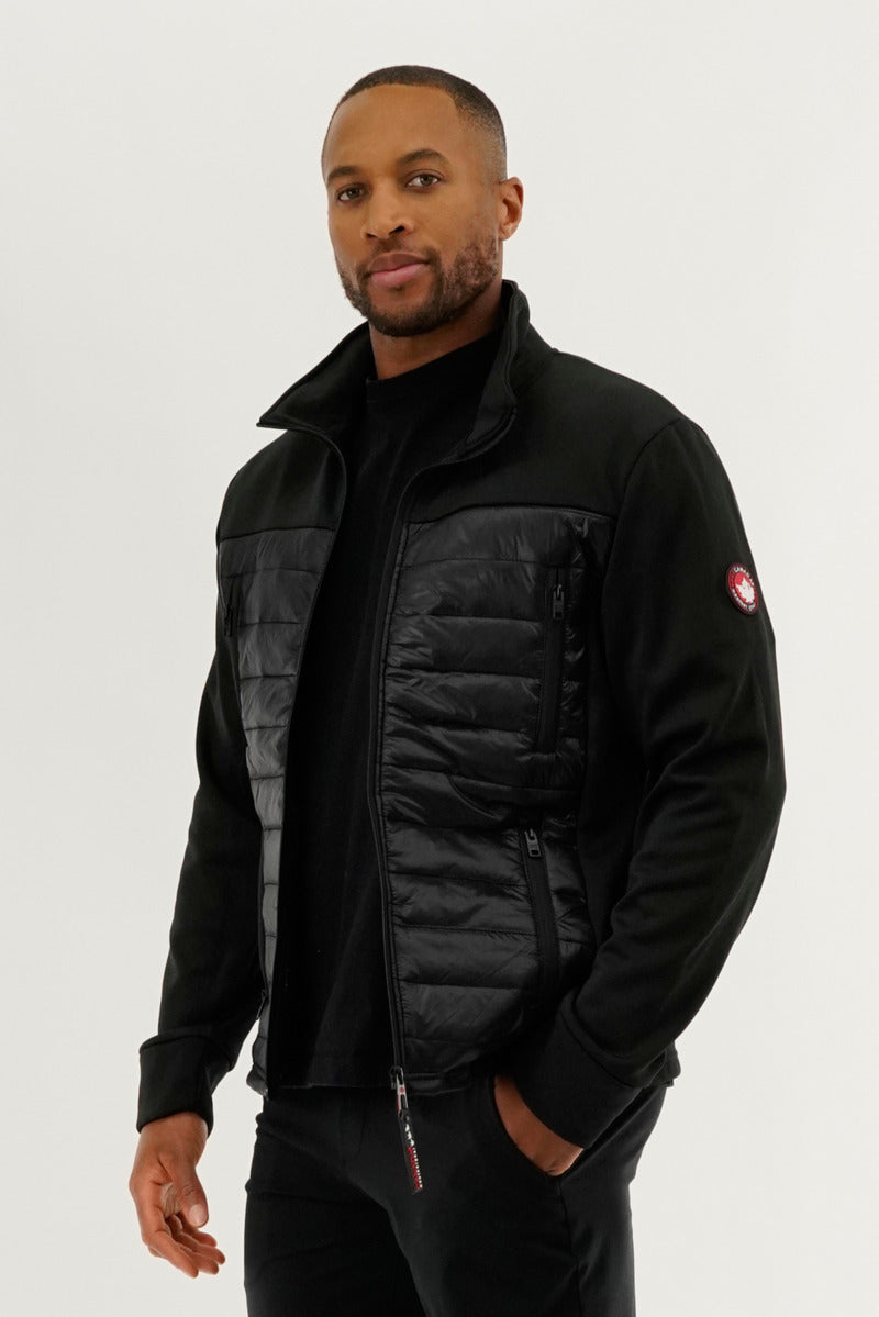 Canada Weather Gear Quilted Fleece Puffer Lightweight Jacket - Black - Mens Lightweight Jackets - Canada Weather Gear