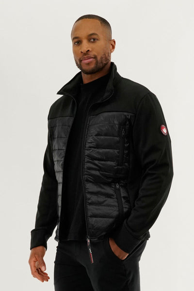 Canada Weather Gear Quilted Fleece Puffer Lightweight Jacket - Black - Mens Lightweight Jackets - Canada Weather Gear