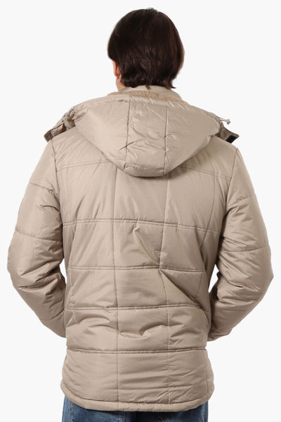 Canada Work Gear 4 Pocket Sherpa Lined Hood Bomber Jacket - Beige - Mens Bomber Jackets - Canada Weather Gear