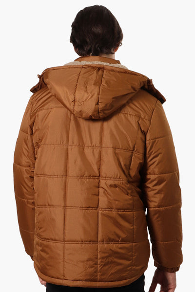 Canada Work Gear 4 Pocket Sherpa Lined Hood Bomber Jacket - Brown - Mens Bomber Jackets - Canada Weather Gear