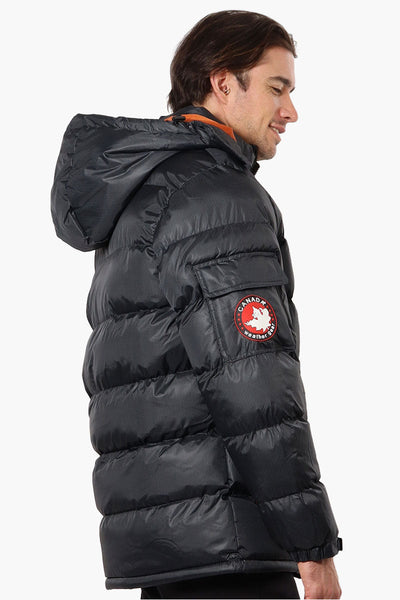 Canada Weather Gear Grid Pattern Bubble Bomber Jacket - Black - Mens Bomber Jackets - Canada Weather Gear