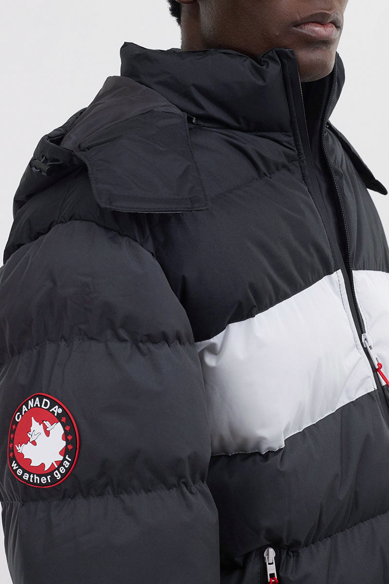 Canada Weather Gear Colour Block Bomber Jacket - Black - Mens Bomber Jackets - Canada Weather Gear