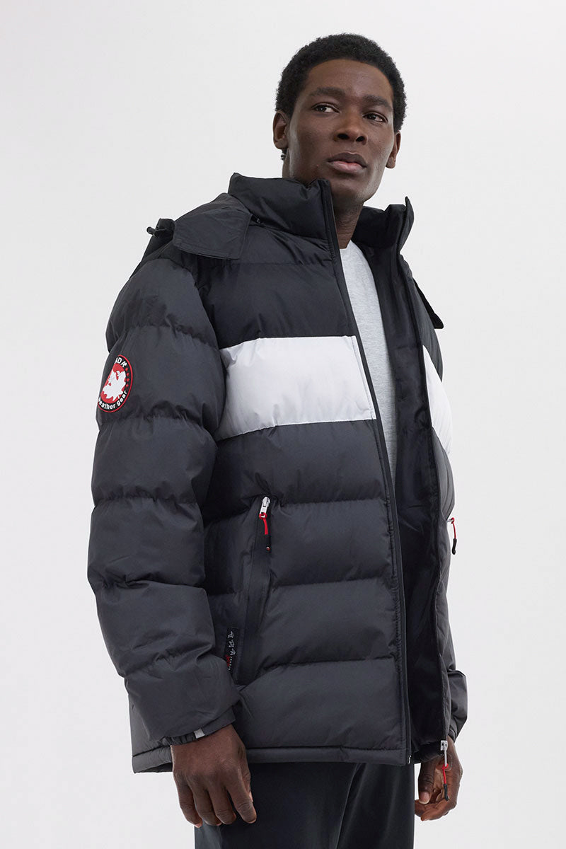Canada Weather Gear Colour Block Bomber Jacket - Black - Mens Bomber Jackets - Canada Weather Gear