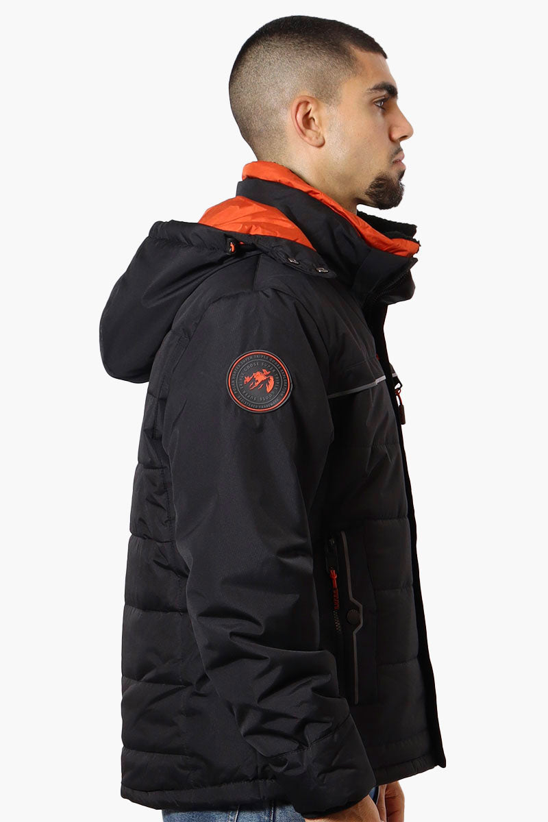 Super Triple Goose Contrast Detail Bubble Bomber Jacket - Black - Mens Bomber Jackets - Canada Weather Gear