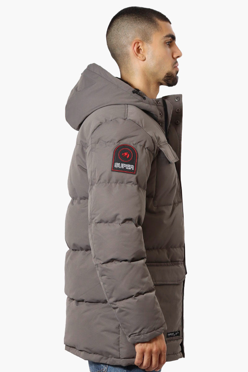 Super Triple Goose 4 Pocket Sherpa Lined Parka Jacket - Grey - Mens Parka Jackets - Canada Weather Gear