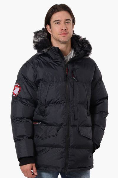 Canada Weather Gear Faux Fur Hood Parka Jacket - Black - Mens Parka Jackets - Canada Weather Gear