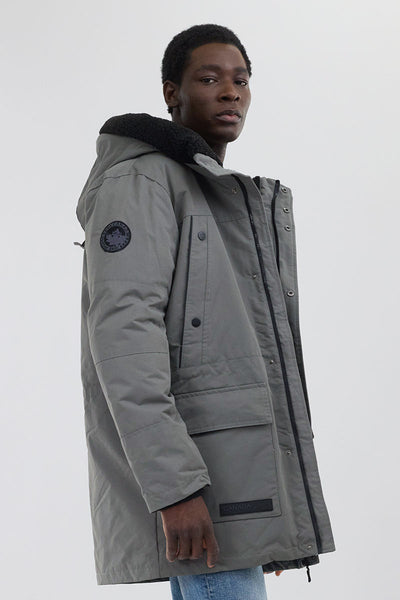 Canada Weather Gear Sherpa Lined Hood Parka Jacket - Grey - Mens Parka Jackets - Canada Weather Gear