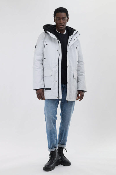 Canada Weather Gear Sherpa Lined Hood Parka Jacket - White - Mens Parka Jackets - Canada Weather Gear