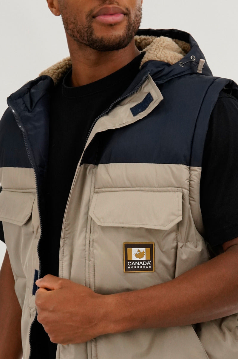 Canada Work Gear Removable Sleeve Parka Jacket - Beige - Mens Parka Jackets - Canada Weather Gear
