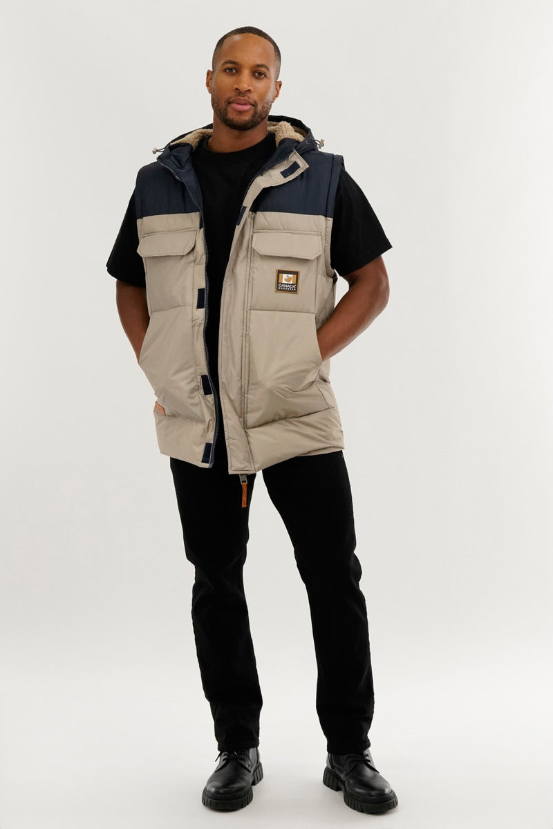 Canada Work Gear Removable Sleeve Parka Jacket - Beige - Mens Parka Jackets - Canada Weather Gear