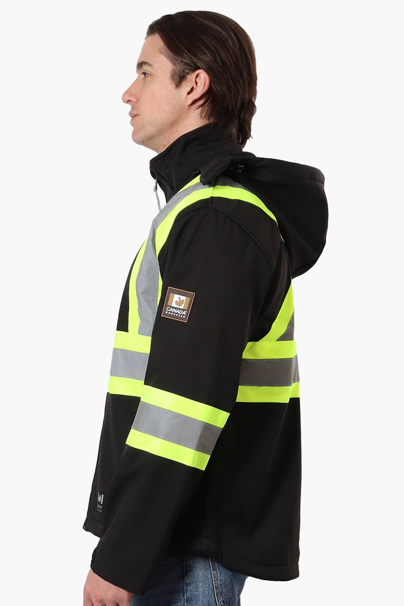 Canada Work Gear Hooded Hi-Vis Lightweight Jacket - Black - Mens Lightweight Jackets - Canada Weather Gear