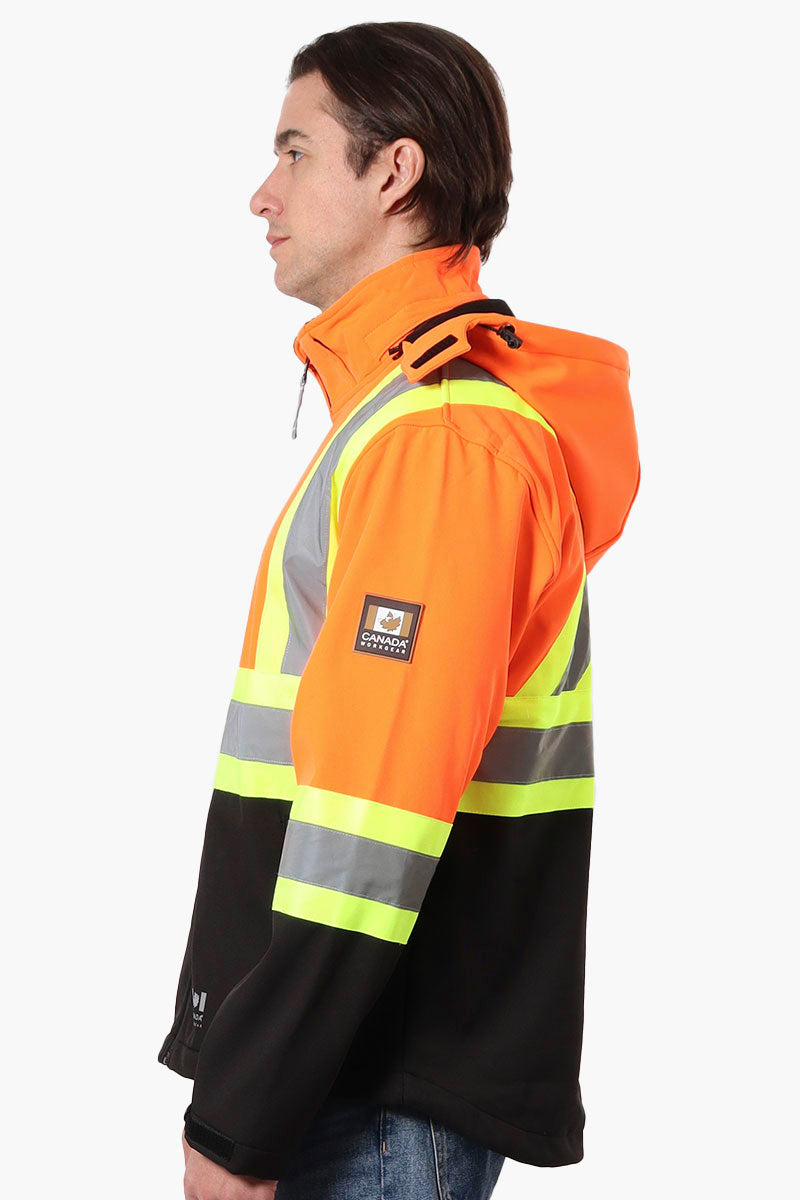 Canada Work Gear Hooded Hi-Vis Lightweight Jacket - Orange - Mens Lightweight Jackets - Canada Weather Gear