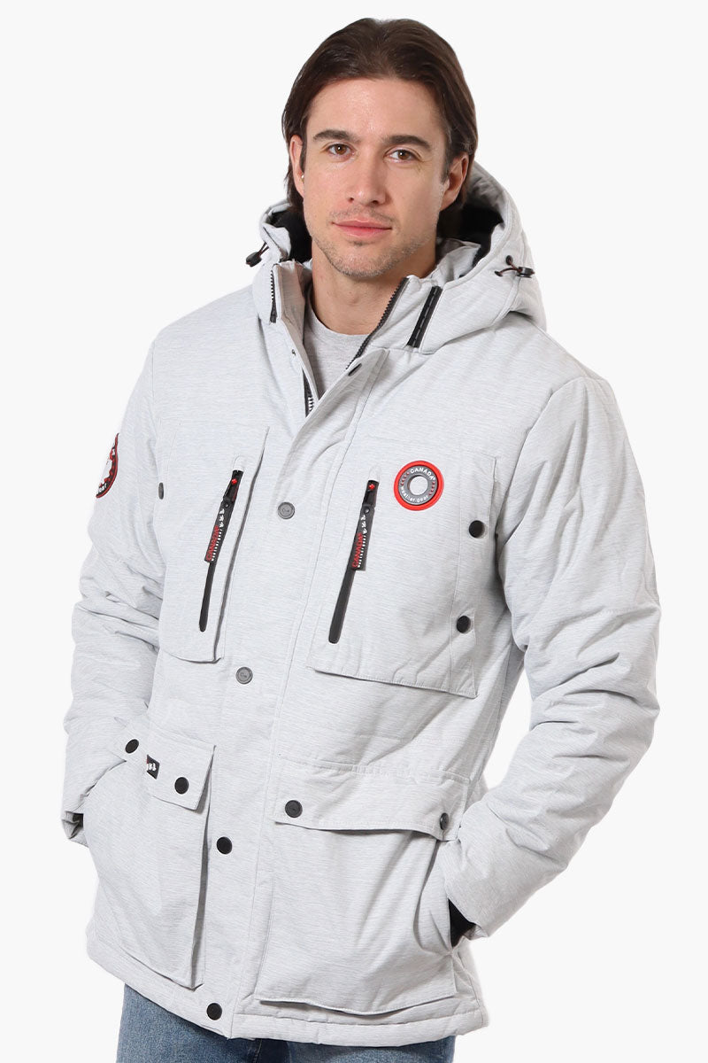 Canada Weather Gear Mouton Lined Parka Jacket - White - Mens Parka Jackets - Canada Weather Gear