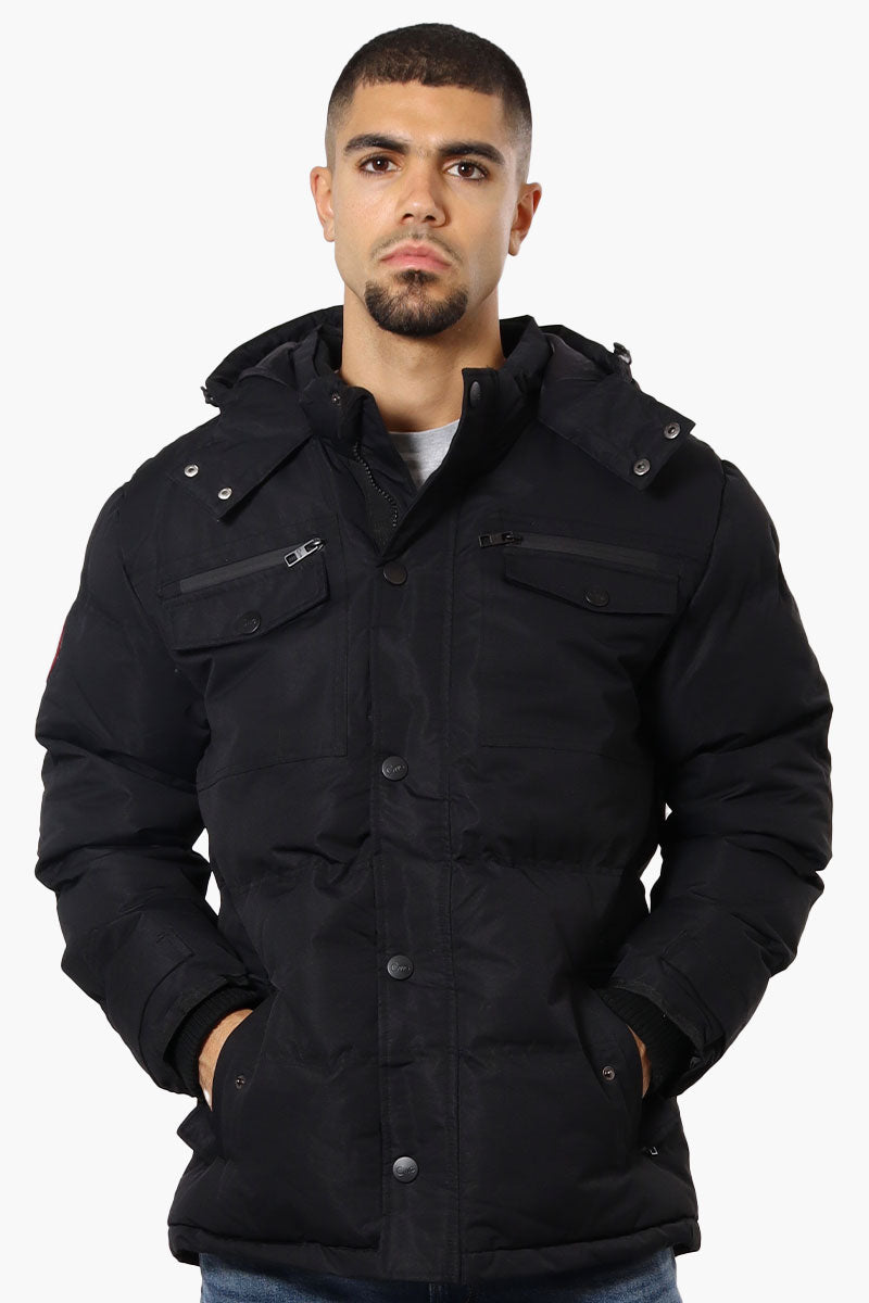 Canada Weather Gear 4 Pocket Bubble Parka Jacket - Black - Mens Parka Jackets - Canada Weather Gear