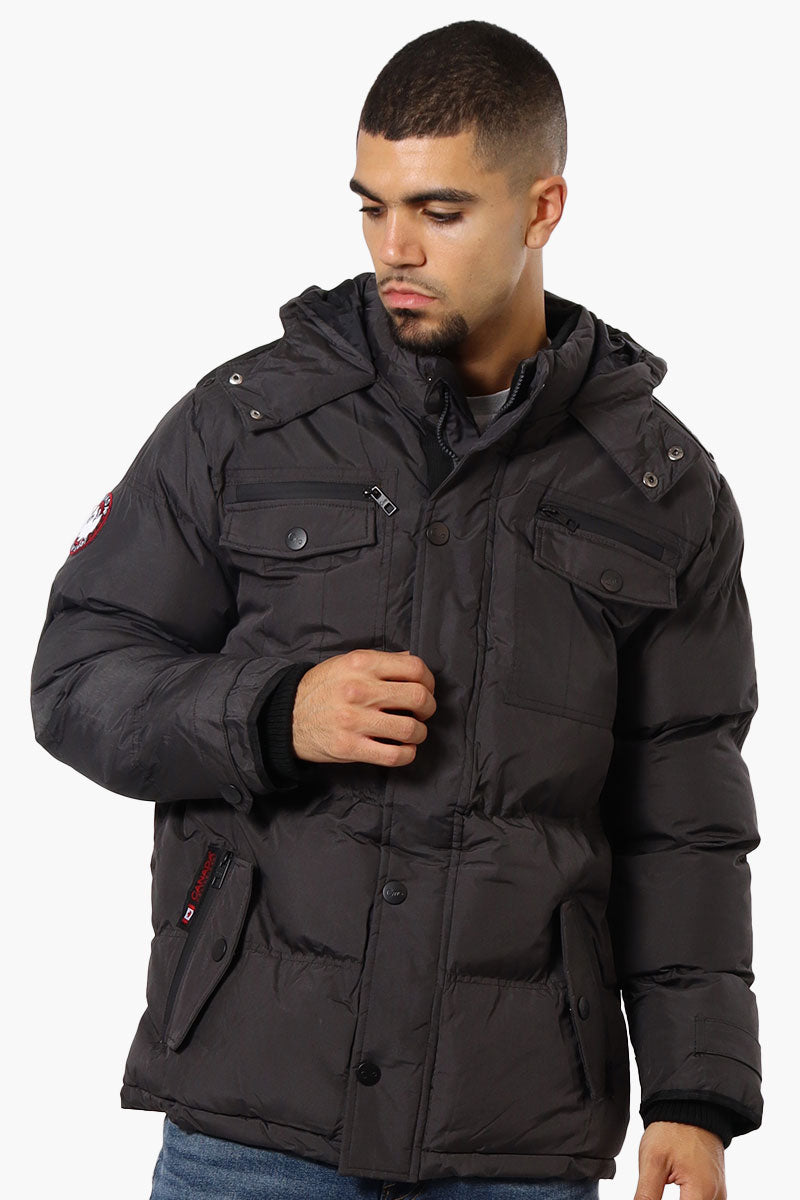 Canada Weather Gear 4 Pocket Bubble Parka Jacket - Black - Mens Parka Jackets - Canada Weather Gear