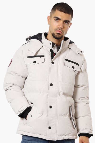 Canada Weather Gear 4 Pocket Bubble Parka Jacket - Stone - Mens Parka Jackets - Canada Weather Gear