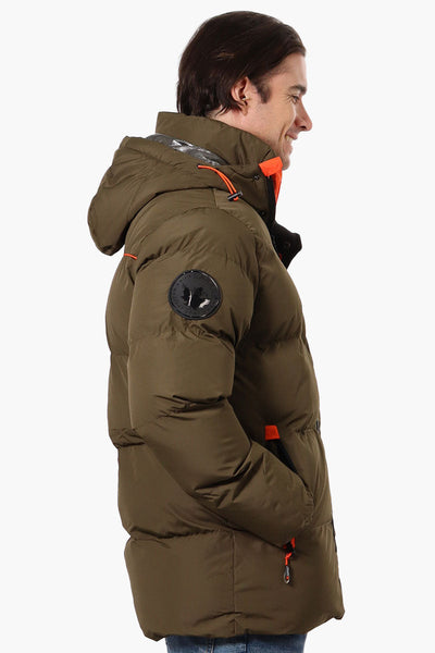 Canada Weather Gear Contrast Trim Bubble Bomber Jacket - Olive - Mens Bomber Jackets - Canada Weather Gear