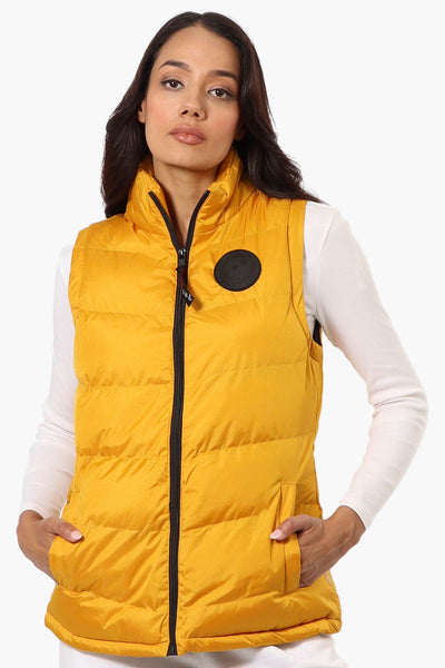 Canada Weather Gear Solid Bubble Vest - Mustard - Womens Vests - Canada Weather Gear