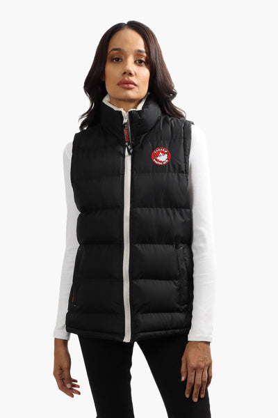 Canada Weather Gear Sherpa Collar Bubble Vest - Black - Womens Vests - Canada Weather Gear