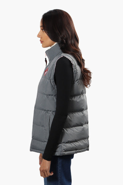 Canada Weather Gear Sherpa Collar Bubble Vest - Grey - Womens Vests - Canada Weather Gear