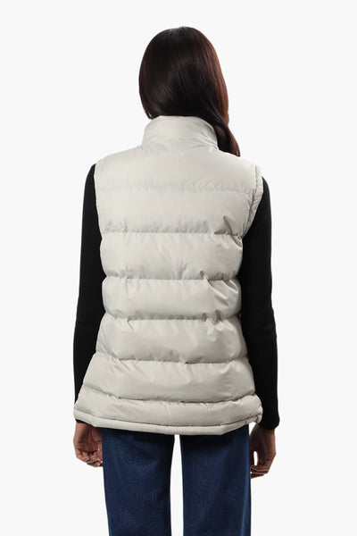 Canada Weather Gear Sherpa Collar Bubble Vest - Stone - Womens Vests - Canada Weather Gear