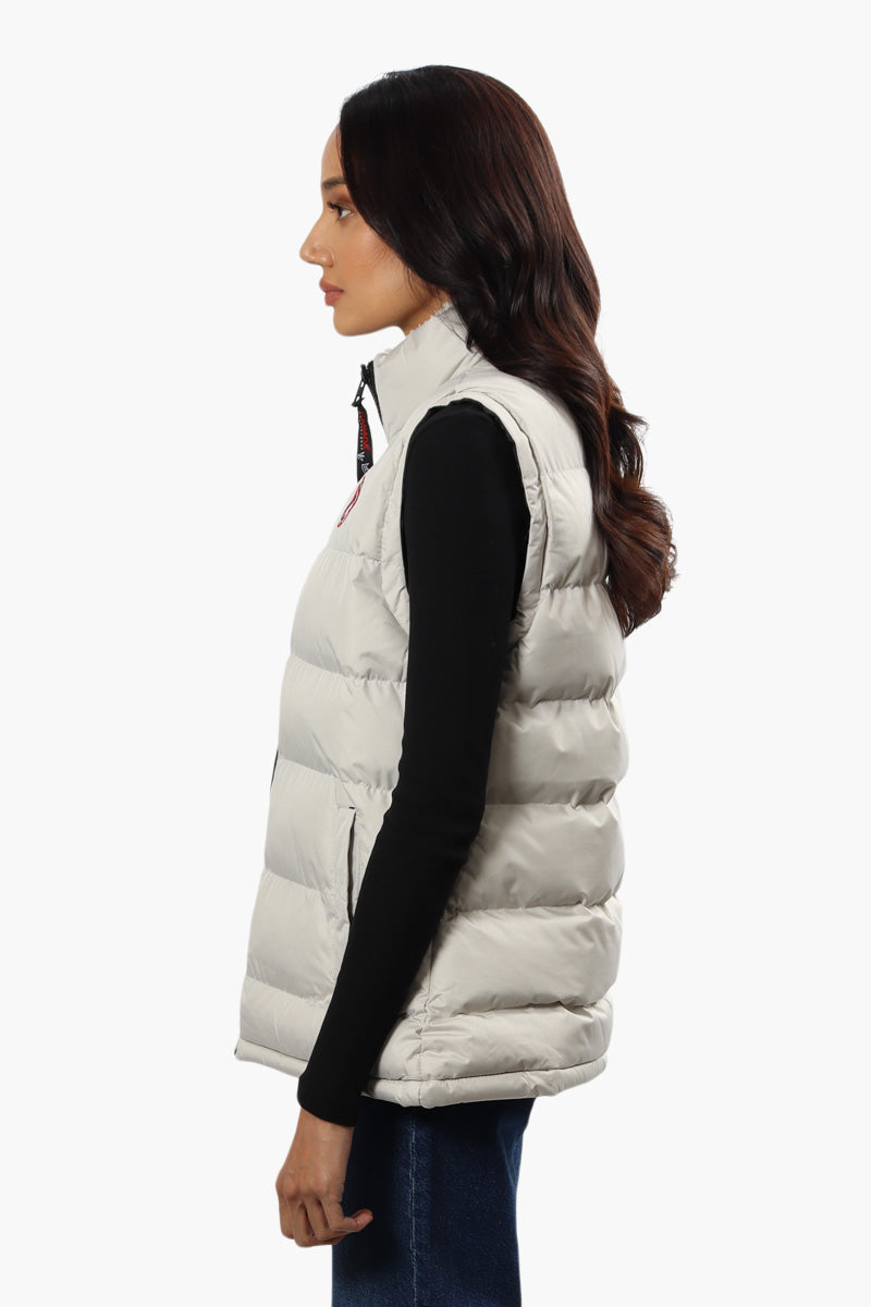 Canada Weather Gear Sherpa Collar Bubble Vest - Stone - Womens Vests - Canada Weather Gear