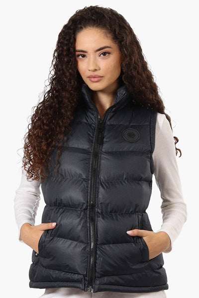 Super Triple Goose Grid Pattern Bubble Vest - Black - Womens Vests - Canada Weather Gear