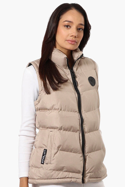 Super Triple Goose Solid Bubble Vest - Beige - Womens Vests - Canada Weather Gear