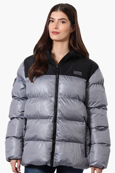 Super Triple Goose Sherpa Lined Bubble Bomber Jacket - Grey - Womens Bomber Jackets - Canada Weather Gear