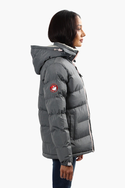 Canada Weather Gear Sherpa Collar Bomber Jacket - Grey - Womens Bomber Jackets - Canada Weather Gear