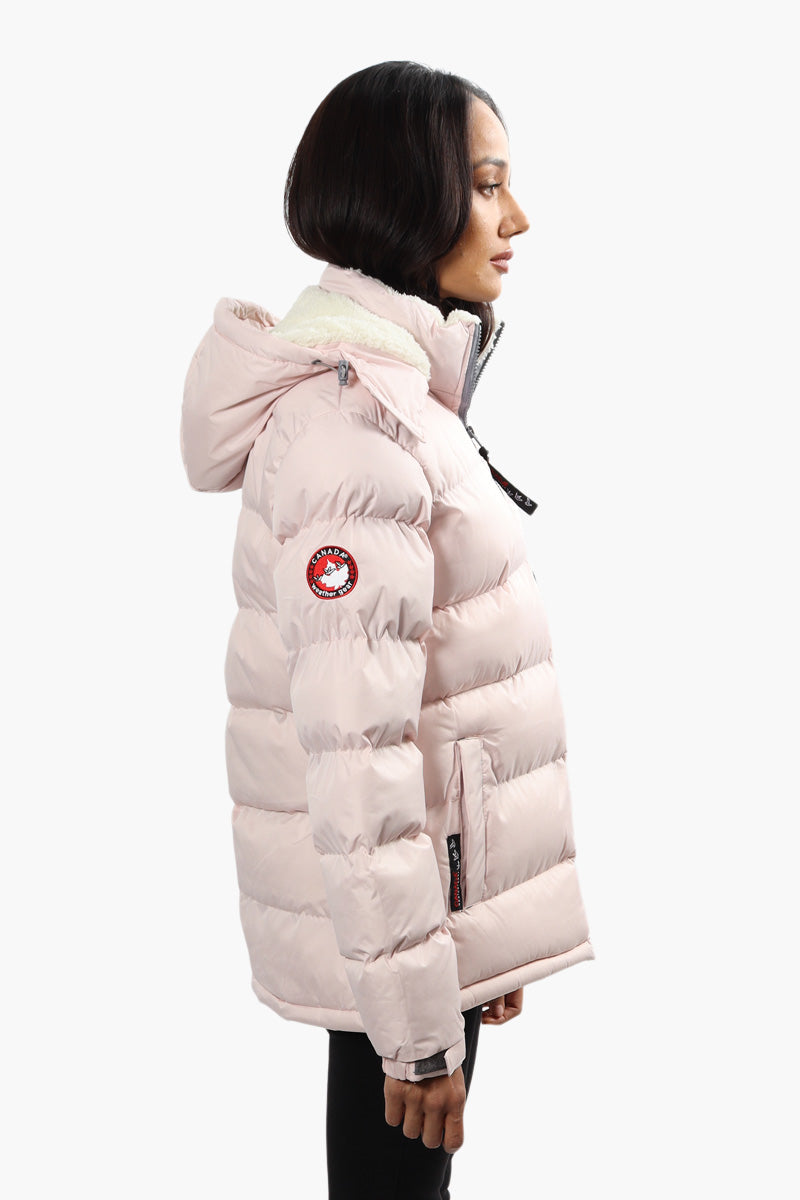 Canada Weather Gear Sherpa Collar Bomber Jacket - Pink - Womens Bomber Jackets - Canada Weather Gear