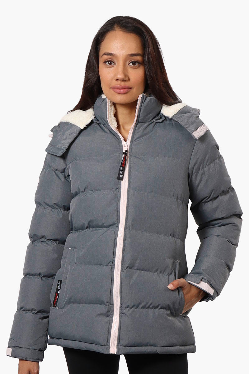 Canada Weather Gear Solid Bubble Bomber Jacket - Grey - Womens Bomber Jackets - Canada Weather Gear