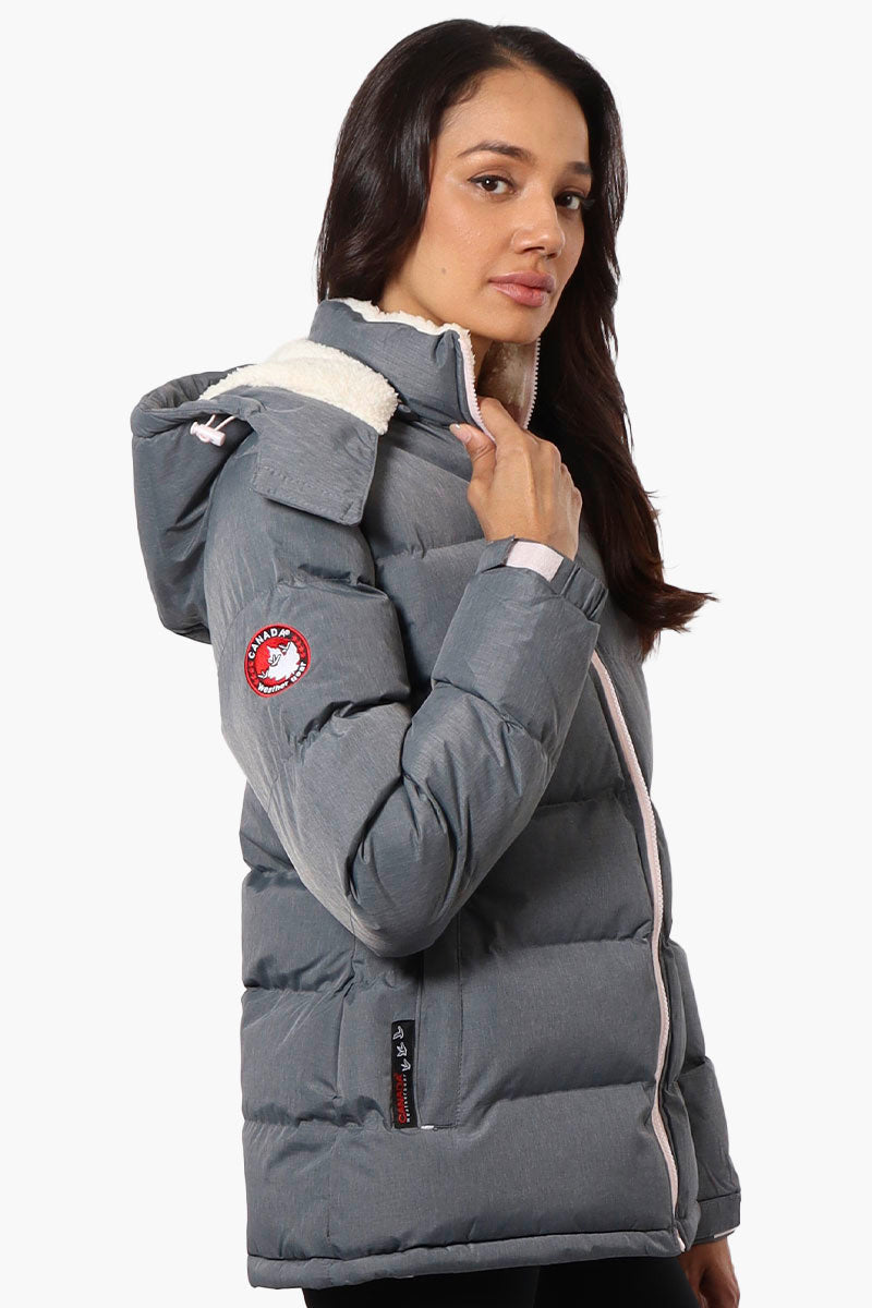 Canada Weather Gear Solid Bubble Bomber Jacket - Grey - Womens Bomber Jackets - Canada Weather Gear