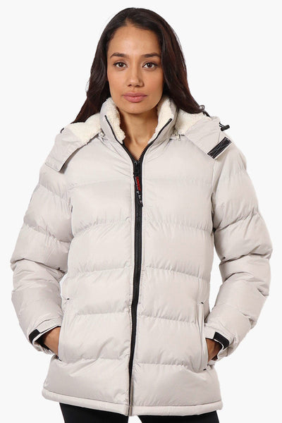 Canada Weather Gear Solid Bubble Bomber Jacket - White - Womens Bomber Jackets - Canada Weather Gear