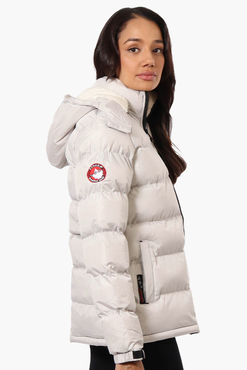 Canada Weather Gear Solid Bubble Bomber Jacket - White - Womens Bomber Jackets - Canada Weather Gear