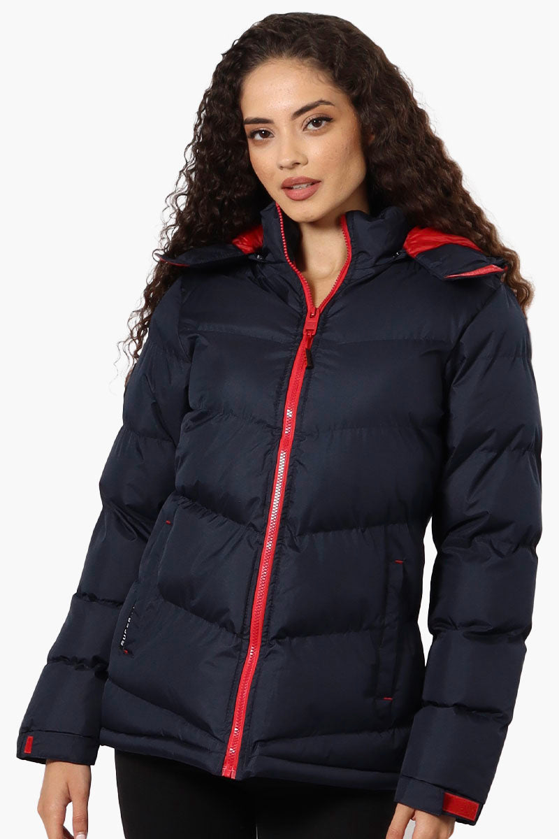 Canada Weather Gear Solid Bubble Bomber Jacket - Navy - Womens Bomber Jackets - Canada Weather Gear