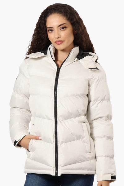 Canada Weather Gear Solid Bubble Bomber Jacket - White - Womens Bomber Jackets - Canada Weather Gear