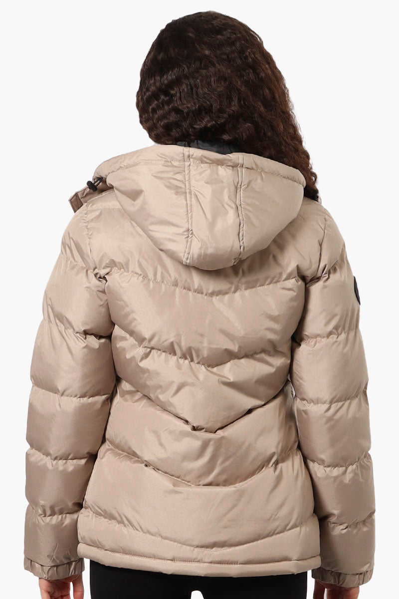 Canada Weather Gear Solid Bubble Bomber Jacket - Taupe - Womens Bomber Jackets - Canada Weather Gear