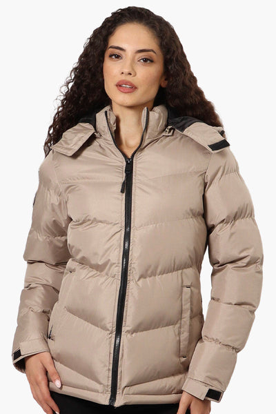 Canada Weather Gear Solid Bubble Bomber Jacket - Taupe - Womens Bomber Jackets - Canada Weather Gear