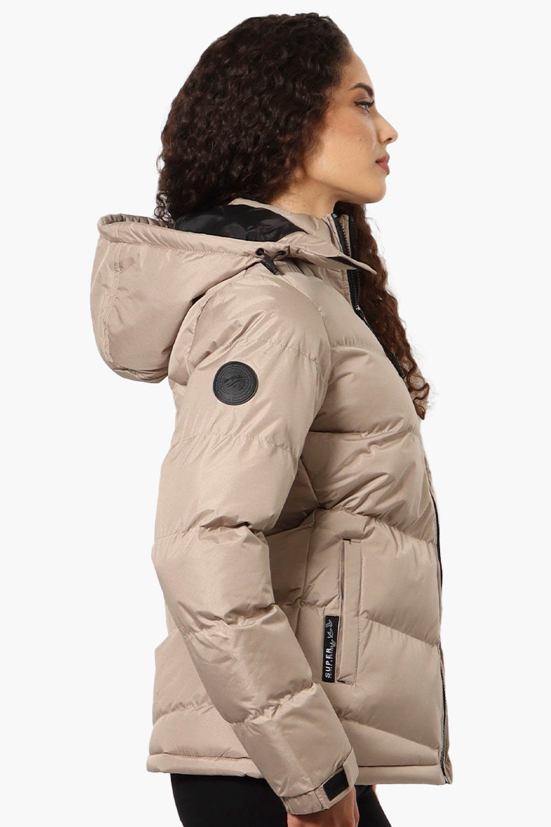 Canada Weather Gear Solid Bubble Bomber Jacket - Taupe - Womens Bomber Jackets - Canada Weather Gear