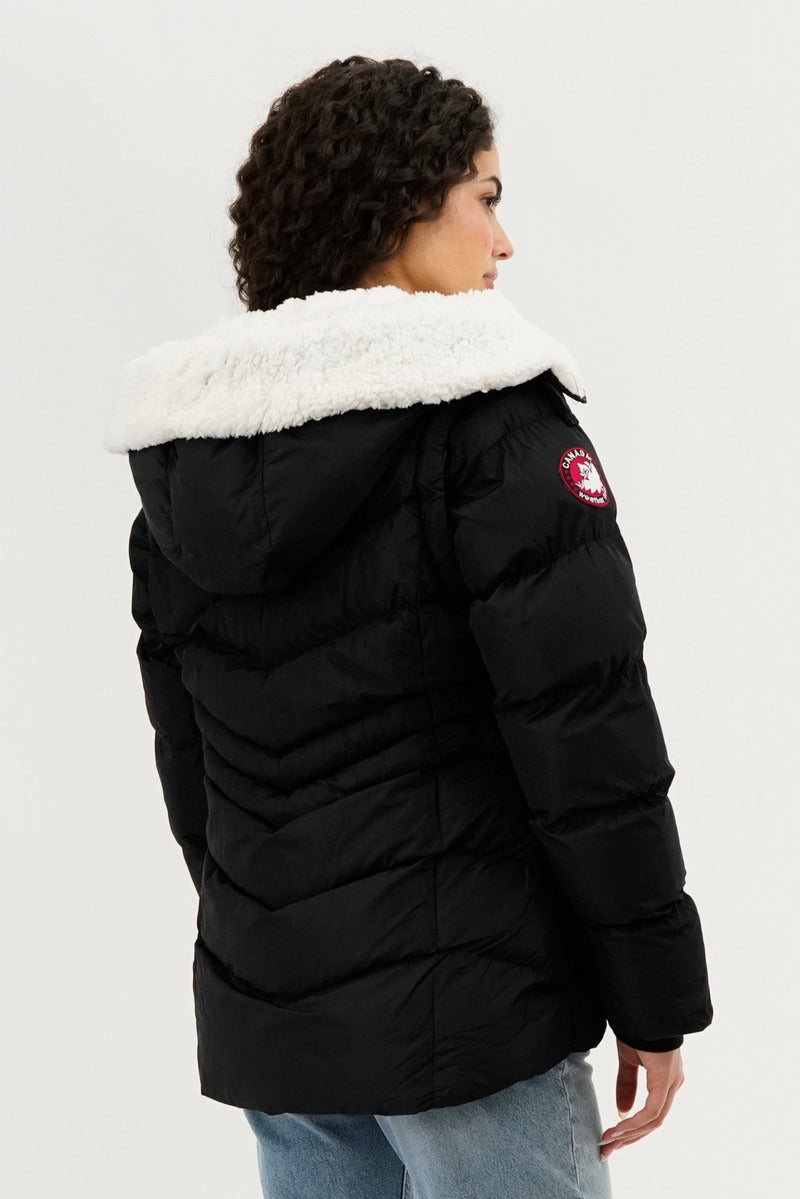 Canada Weather Gear Zip Off Sleeve Bomber Jacket - Black - Womens Bomber Jackets - Canada Weather Gear