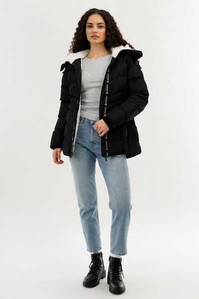 Canada Weather Gear Zip Off Sleeve Bomber Jacket - Black - Womens Bomber Jackets - Canada Weather Gear