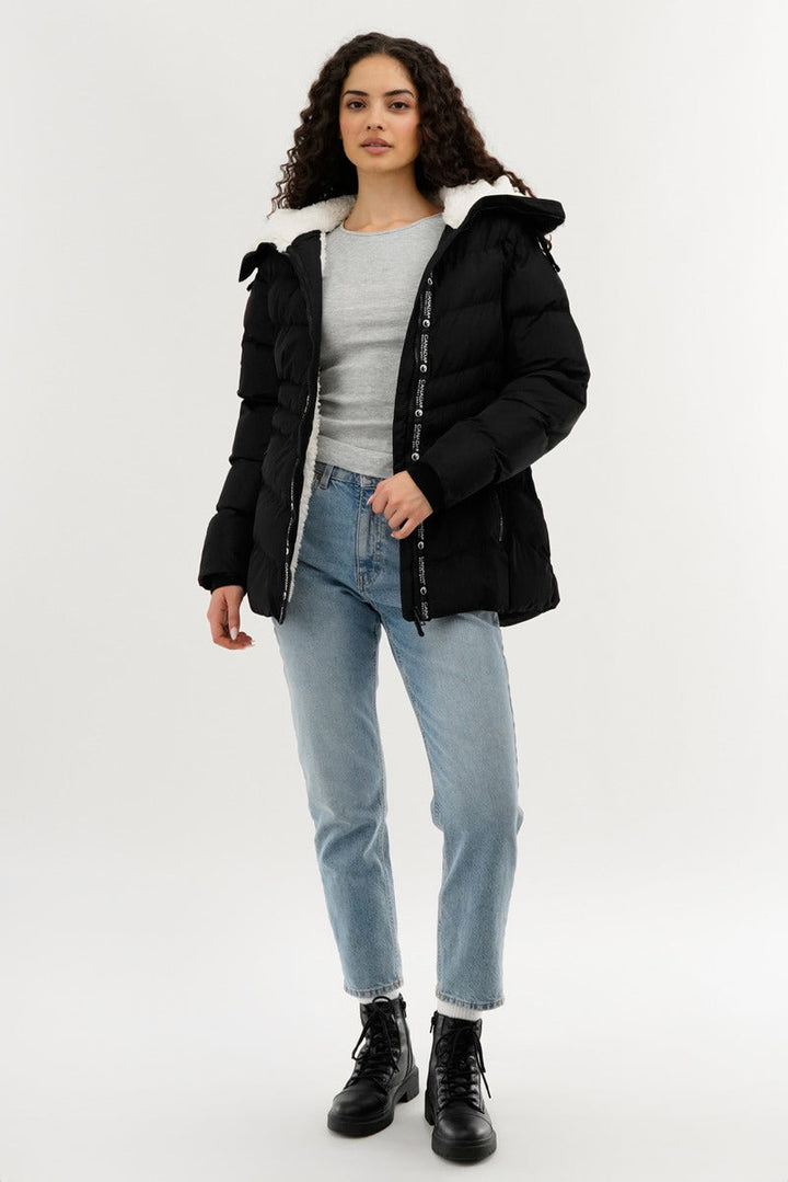 Zip Off Sleeve Bomber Jacket - Black