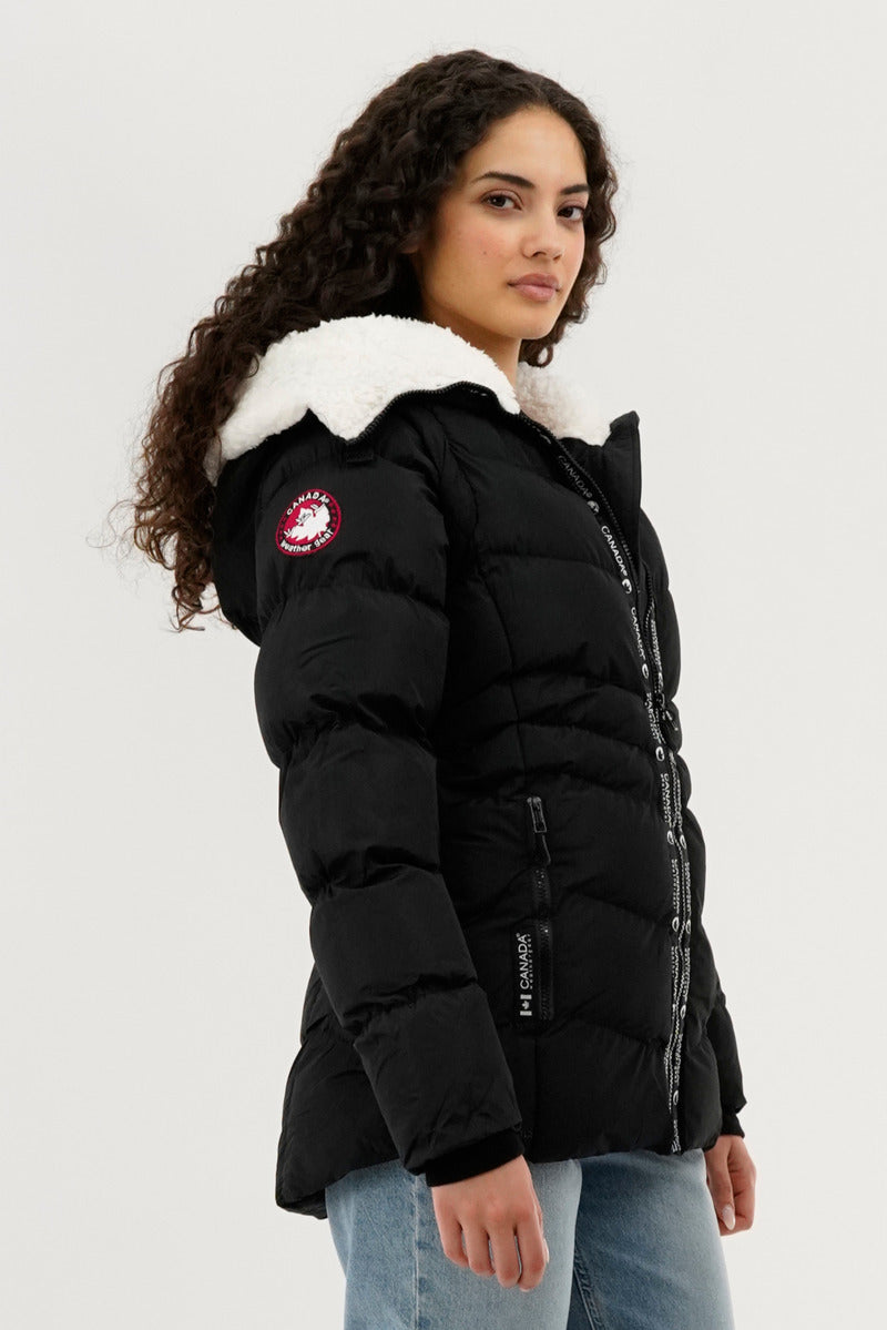Canada Weather Gear Zip Off Sleeve Bomber Jacket - Black - Womens Bomber Jackets - Canada Weather Gear