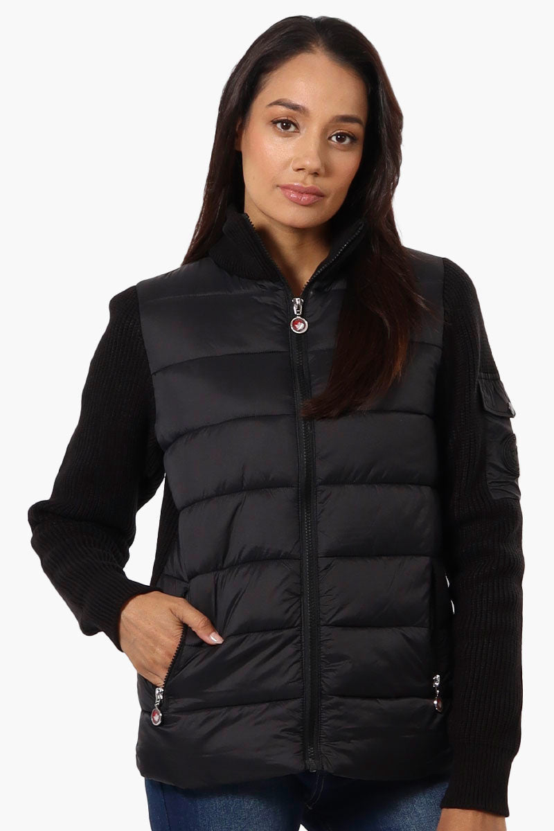 Canada Weather Gear Sweater Knit Polyfill Lightweight Jacket - Black - Womens Lightweight Jackets - Canada Weather Gear