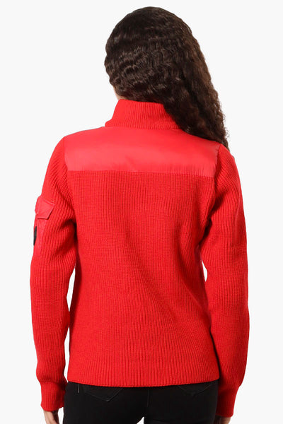 Canada Weather Gear Sweater Knit Polyfill Lightweight Jacket - Red - Womens Lightweight Jackets - Canada Weather Gear