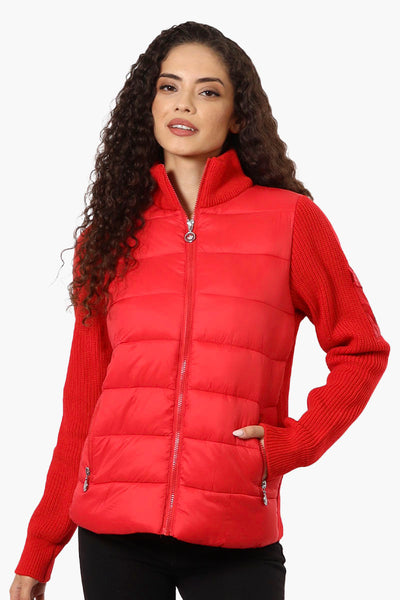 Canada Weather Gear Sweater Knit Polyfill Lightweight Jacket - Red - Womens Lightweight Jackets - Canada Weather Gear